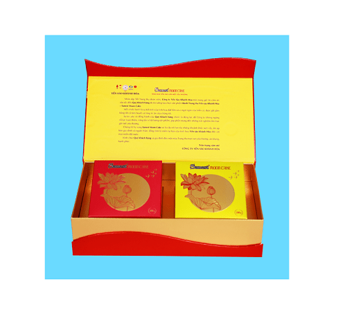 Bánh trung thu Yến Sào Sanest Khánh Hòa hộp 2 bánh 120gr – Yến Sào Plaza (1 thập cẩm, 1 dẻo)