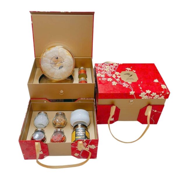 Hộp Quà 2 Tầng – Yến Sào Khánh Hòa 100g Rút Lông Thượng Hạng Và Các Loại Hạt